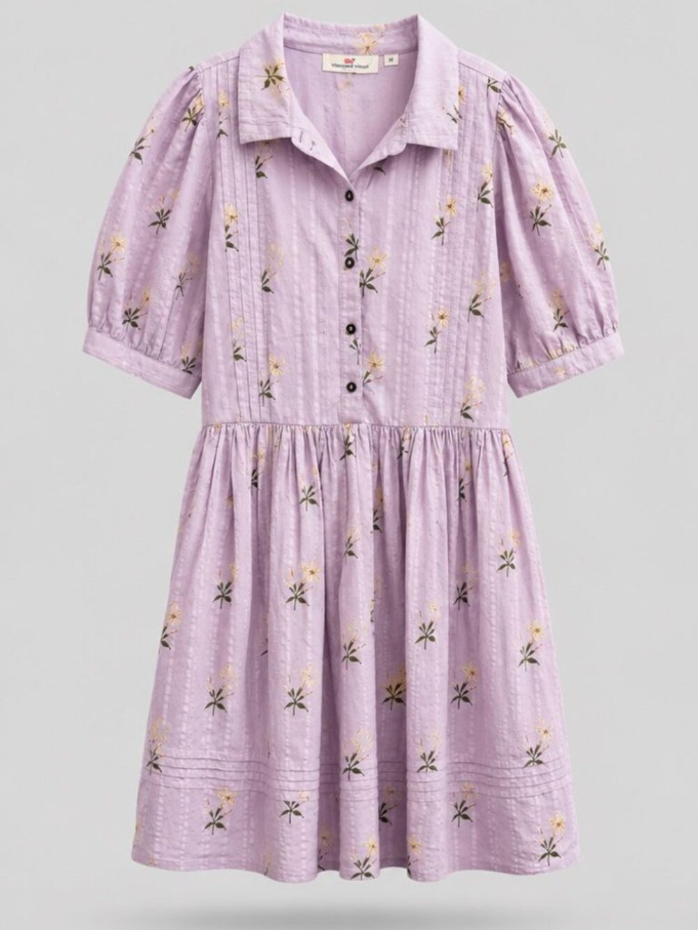 Vineyard Vines Short Sleeve Floral Midi Dress Lavender Girl's Size Medium